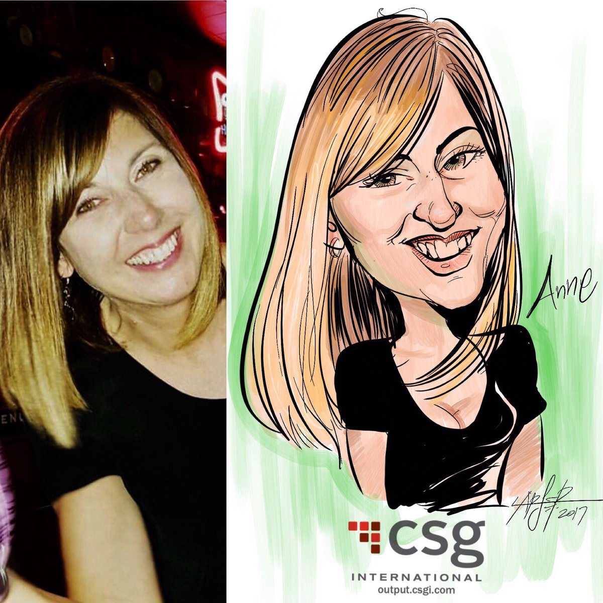 larserarts's tweet photo. Another #digital #caricature created on a #ipadpro in #procreate app, for Anne with @csg_i meet her at #csweek2017 https://t.co/hzZHnqB6su