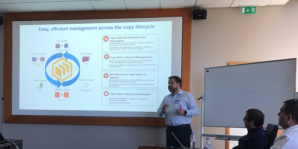 genussnase's tweet photo. @cgedig @IBMCCMPL @IBMStorage #IBMSBPTEX @cgedig speaks about #IBMSpectrumCDM Copy Data Management and describes complete copy automation. @IBMCCMPL @IBMStorage https://t.co/FIrbyKK1FW