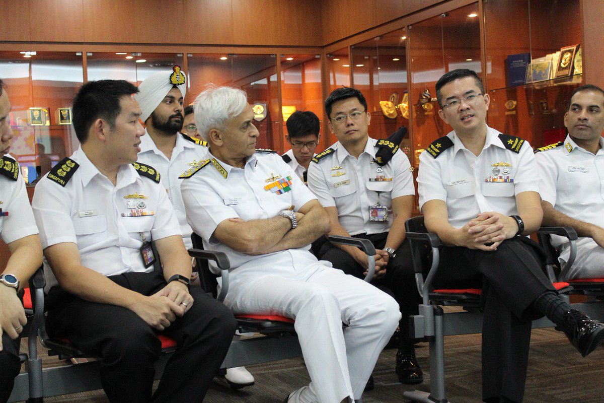 indiannavy's tweet photo. @SpokespersonMoD @IndiainSingapor @sachinseq @JawedAshraf5 @airnewsalerts @HQ_IDS_India @DDNewsLive @PIB_India @PMOIndia #BridgesofFriendship #RSN50 #IMR #ActEastPolicy The Maritime Information-Sharing Exercise 2017 (MARISX) is a scenario-driven Ex (16-18 May) https://t.co/KjvrW3vcPX