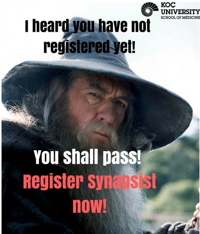 YOUU SHAAALL PASSS !You heard the man, register now!
emsa.ku.edu.tr/AppForm #Synapsist17 #KoçUniversity #KUSOM #Medicine #Cancer #Istanbul