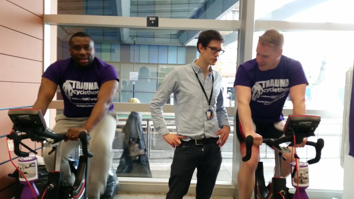 AfterTrauma's tweet photo. Its the @CommsC4TS #trauma #research team in full flight! Shift 4 #TraumaSurvivorsDay #cyclethon @richcarden @drnnajiuba @Barts_Charity https://t.co/ym1hLP6yNK