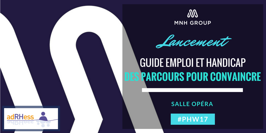 MNHmutuelle's tweet photo. [#Surprise] Annonce conjointe avec l'#ADRHESS du lancement du guide "#Emploi &amp; #Handicap - Des parcours pour convaincre"
#MNHGROUP #PHW17 https://t.co/VtxfqDv9Xg