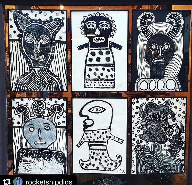 These illustrations look brilliant displayed like this <a href="/BrixiShop/">Brixi</a> #brixton #brixtondesign #southlondon #illustration #art