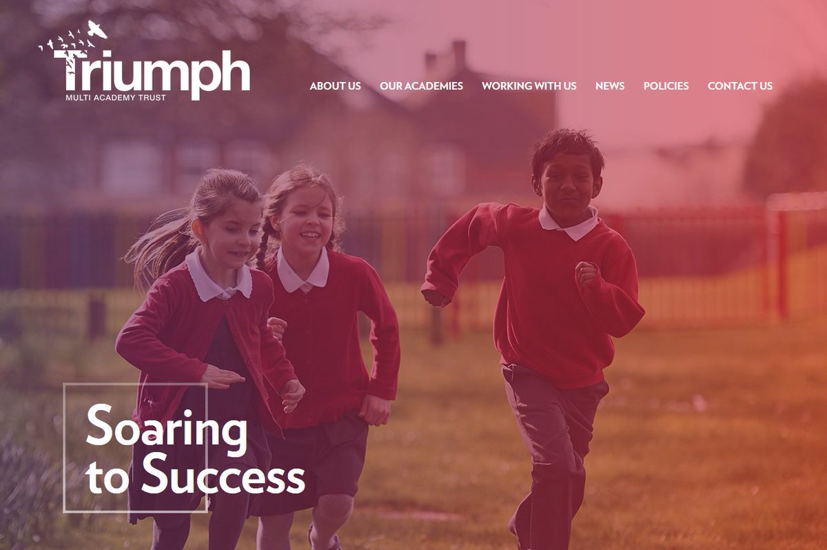 Love the subtle animation and big photos on the new Triumph Multi Academy Trust website triumphtrust.co.uk <a href="/TriumphTrust/">Triumph Trust</a>