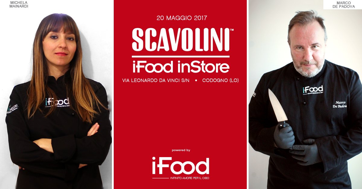 scavolini's tweet photo. Sabato 20 ore 17, vi aspettiamo allo #ScavoliniStoreCodogno per un appetitoso #showcooking con @FoodPrMDP e @dipmiky #iFoodinStore @iFoodit https://t.co/tsYYmaUMXM