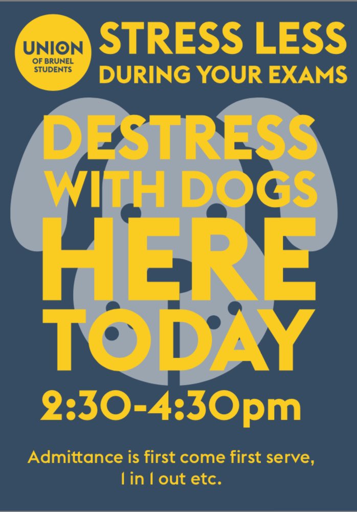 Paws For Stress day is here! Come down to academy between 2:30 and 4:30 to meet our fury friends! All proceeds go to Battersea! #stressless