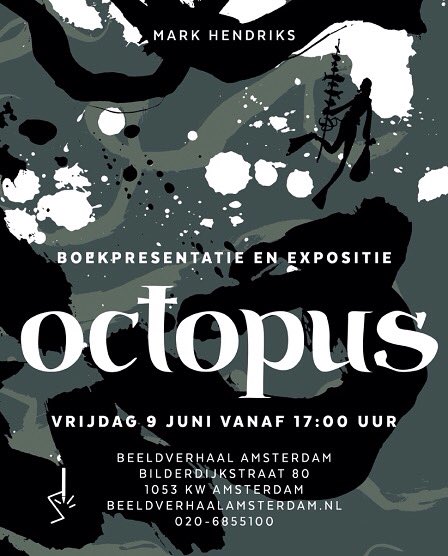 Scratchbooks's tweet photo. Komen jullie 9 juni ook naar de boekpresentatie van Mark Hendriks zijn Graphic novel Octopus?#octopus #markhendriks #scratchbooks https://t.co/2zXPLFDn8T