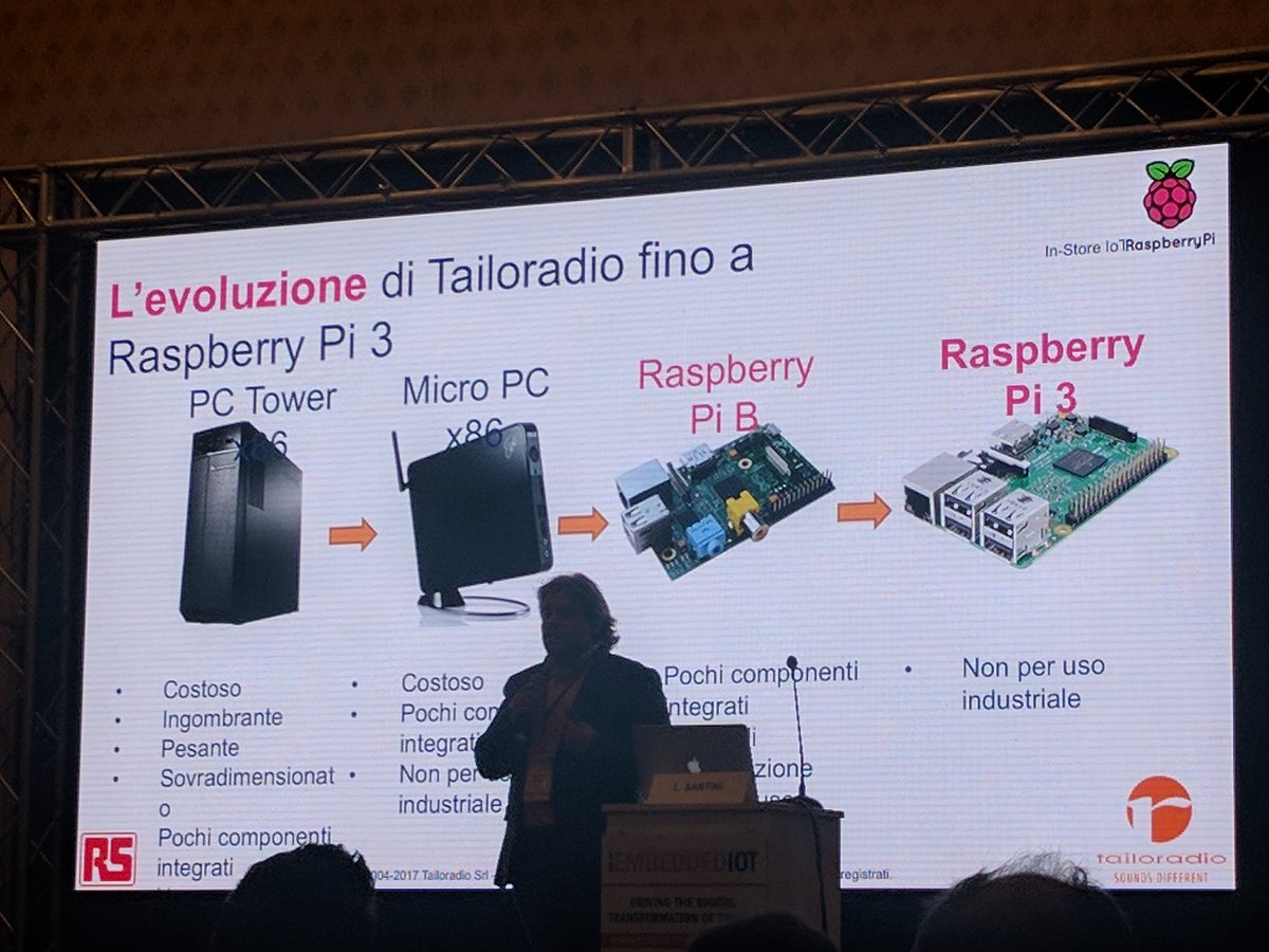 ShinCommunicate's tweet image. L&apos;evoluzione di @tailoradio con #RaspberryPi3 a #EmbeddedIoT @embiotmilan
