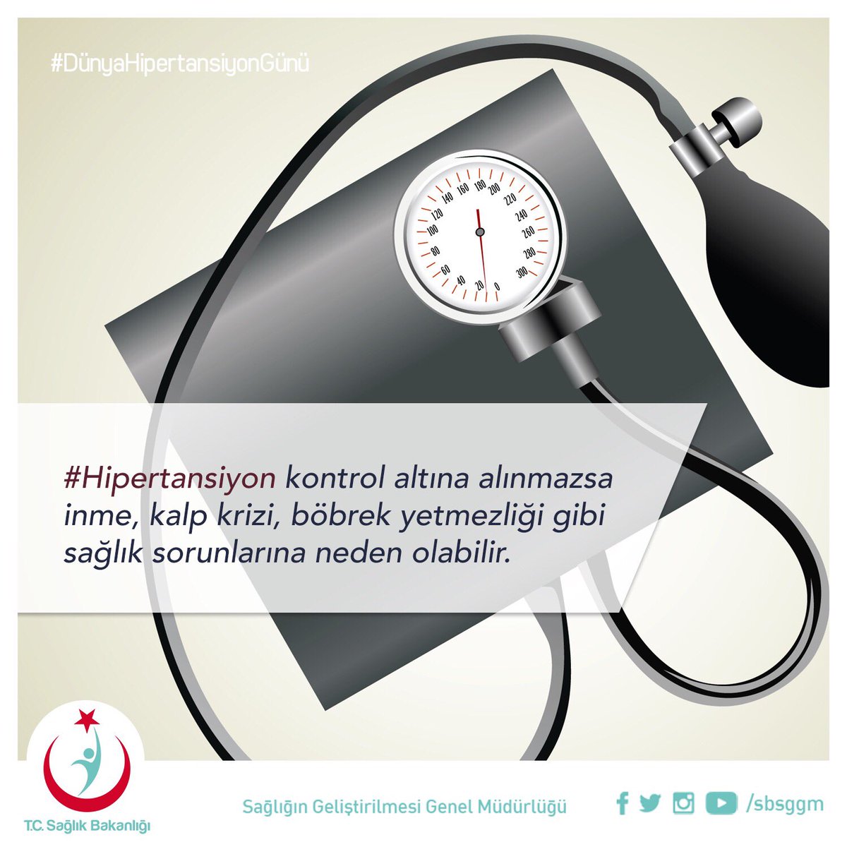 #Hipertansiyon kontrol altına alınmazsa inme, kalp krizi, böbrek yetmezliği gibi sağlık sorunlarına neden olabilir. 
#DünyaHipertansiyonGünü
