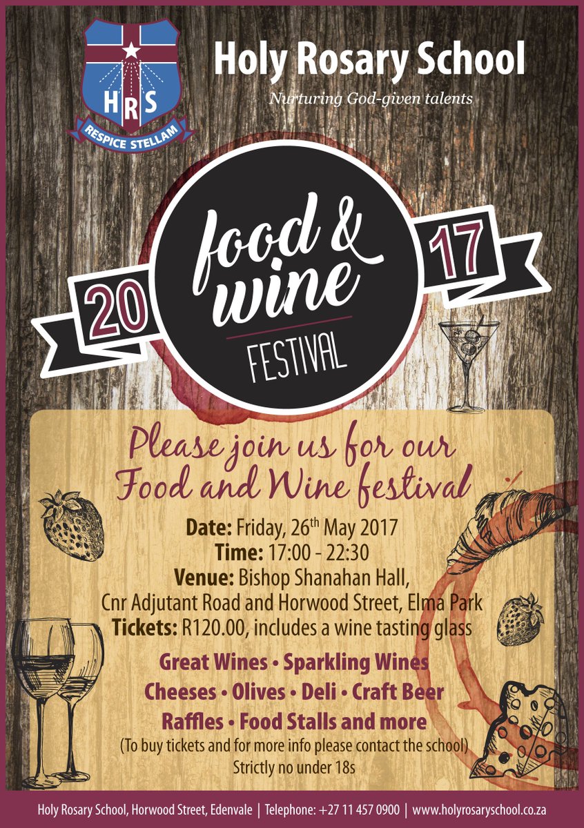 Just over a week to go until our Food&amp;Wine Festival <a href="/SimonsvleiW/">Simonsvlei Winery</a> <a href="/GrowlerCo/">Growler Brewing Co.</a> <a href="/food24/">food24.com</a> <a href="/idiomcollection/">Idiom Collection</a> <a href="/WhalehavenWines/">WhalehavenWines</a> <a href="/WildekransWines/">Wildekrans Wines</a>