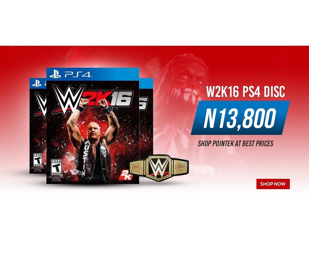 pointekonline's tweet photo. Go for the belt, wrestle down stress with the WWW 2K16 video game.
#shopvideogames
#shoppointek https://t.co/ZUI3LVGI6j