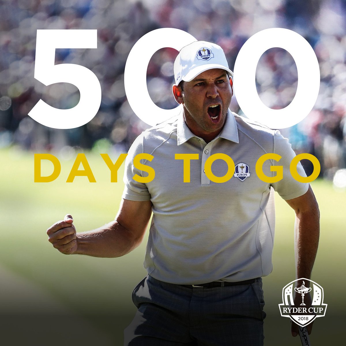 RyderCupEurope's tweet photo. 🗓️ Today is 500 days until the 2018 Ryder Cup. https://t.co/UD7LhPvfcg