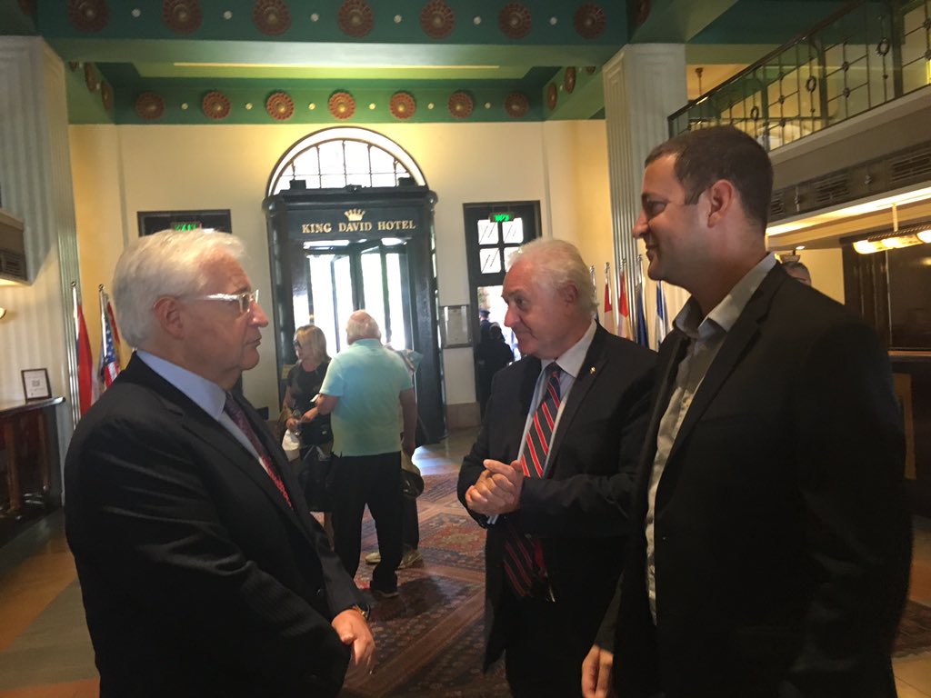 AmbClubIsrael's tweet photo. @AmbClubIsrael Pres. #YitzhakEldan and @AmbClubIsrael CEO @itsik_k with the @USAmbIsrael David Friedman yesterday at the #KingDavidHotel https://t.co/3J6ly9smcT