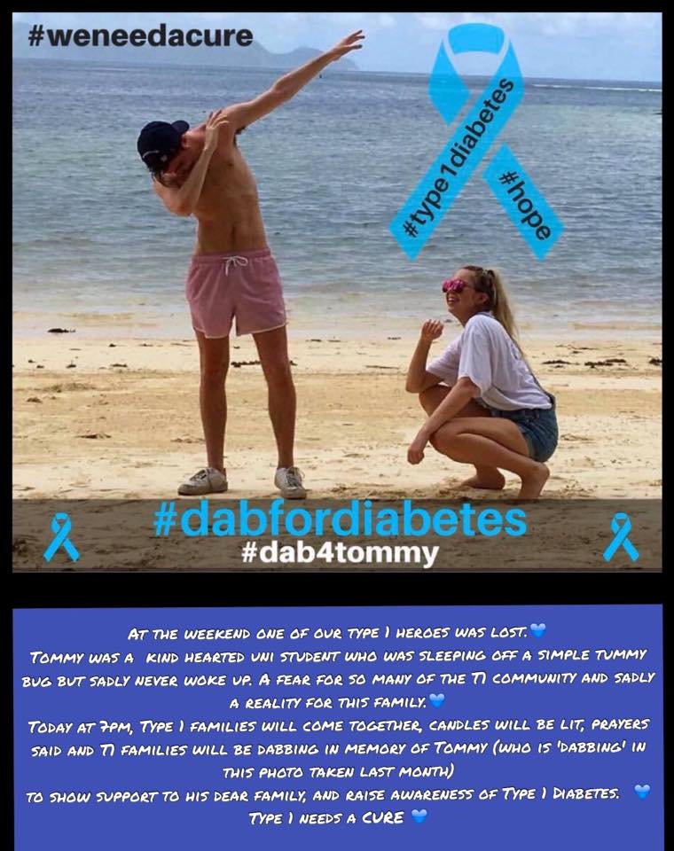 T1 community showing support for Tommy &amp; family by dabbing.Tommy died at Uni from a simple tummy bug. Please share <a href="/Schofe/">Phillip Schofield</a> <a href="/DiabetesUK/">Diabetes UK</a>