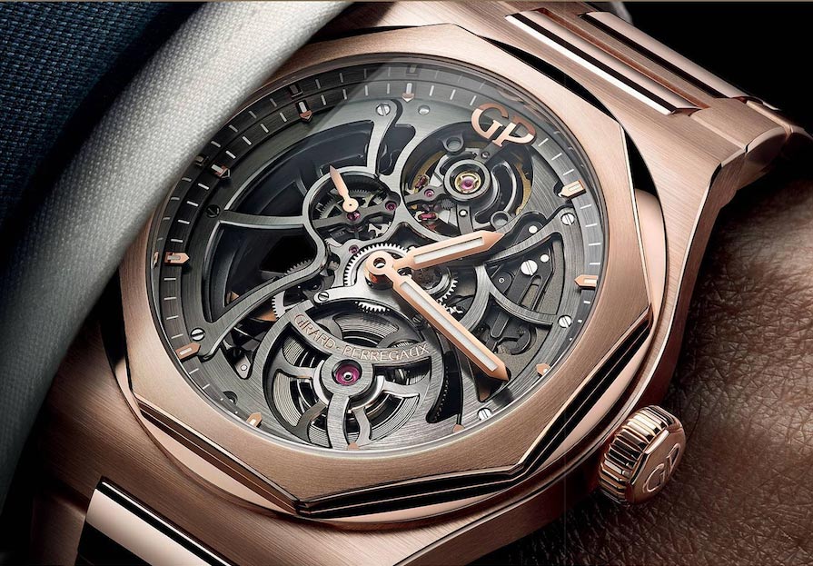 _TIMEJOURNAL's tweet photo. Read about the new @GirardPerregaux #Laureato #skeleton watches in pink gold and stainless steel. 

https://t.co/8GgzAM5YAS https://t.co/xTRVa84E1c