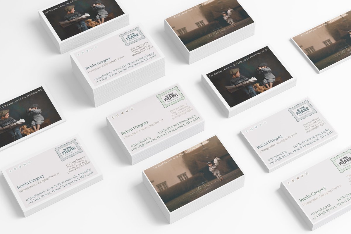 orangereelbrand's tweet image. Business cards and brochures for our client@IntheFramePhoto showcasing the photography talents and services they provide.
