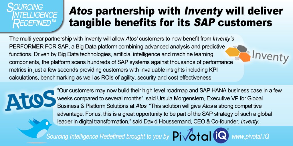 <a href="/Atos/">Atos</a> partnership with <a href="/InventyConsult/">Inventy</a> will deliver improved operational efficiency #security #agility &amp; #costreductions to #SAP customers