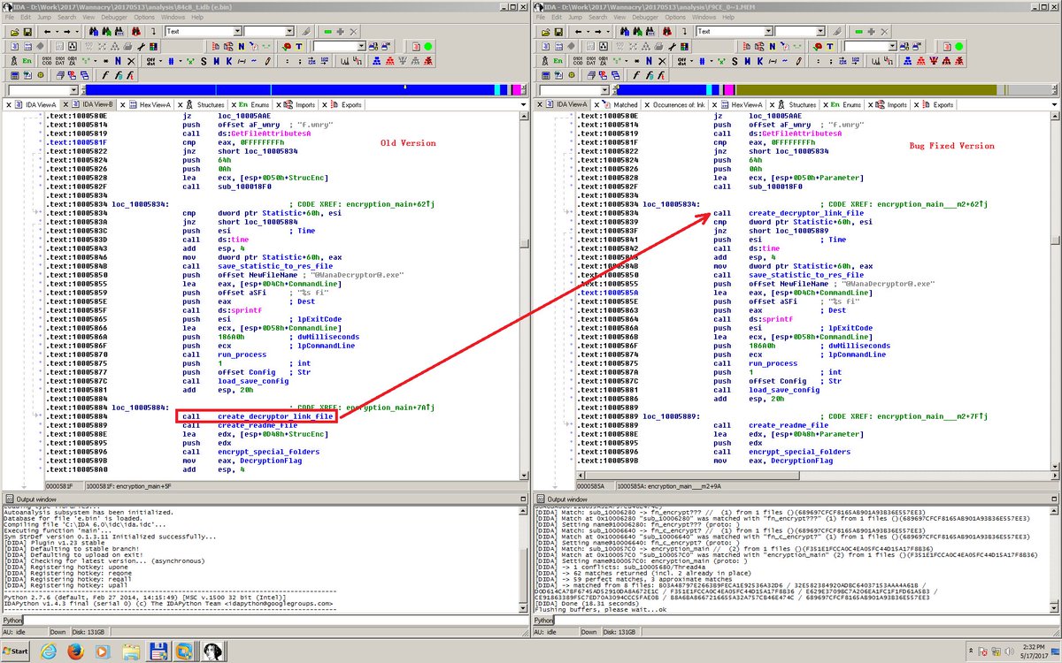 Evidence #WannaCry attackers fixed Bitcoin bug & released variant of  malware 13 hours after original; but most infections contain flaw