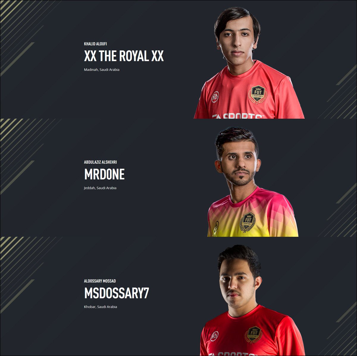 EA_ME's tweet photo. نهائيات #FUTChampions في برلين اقتربت. شاركونا بتشجيع سفراء الوطن العربي @Kh4lid_0 و @MrD0ne و @Msdossary7 يومي الجمعة والسبت القادمين. https://t.co/YRuoBueld7