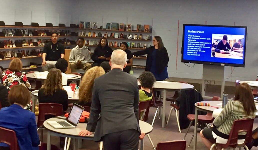 tdsb_DSS's tweet photo. Hosted eye-opening Delayed Pathways/Destreaming PD. "Stop categorizing us. We will grow." - student panel #TDSB #inclusion #systembarriers https://t.co/OyswyITRZG