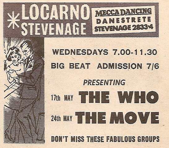TheWho's tweet photo. #50YearsOfTheWho 17 May 67 The Who's 6th & last gig @ #StevenageLocarno "If they have to smash everything you won't see them here again!" https://t.co/U07q3vfQap
