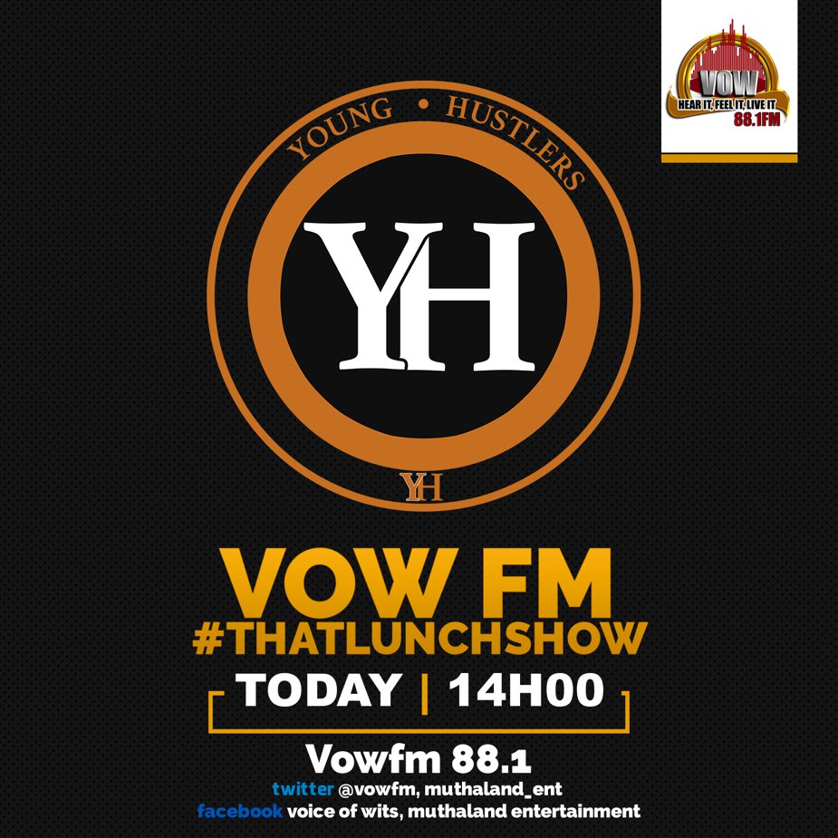 younghustlersSA's tweet photo. Up in JHB and we'll be on @vowfm #THATLUNCHSHOW at 2pm ... DON'T MISS IT #HellaNice https://t.co/X49hPkbady
