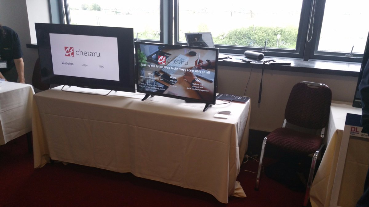 Chetaru's tweet photo. We're all set up at #DLExpo! Come say hi! @DarlingtonBiz https://t.co/fJ8ZFfBt8P