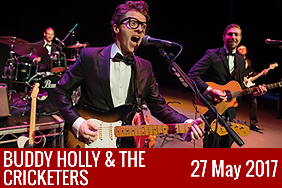 Celebrating 25 years of rock'n'roll, #BuddyHolly &amp; The Cricketers will be at the here 27 May! - bit.ly/2kqbNpq <a href="/BuddyHollyATC/">Buddy Holly and The Cricketers</a>