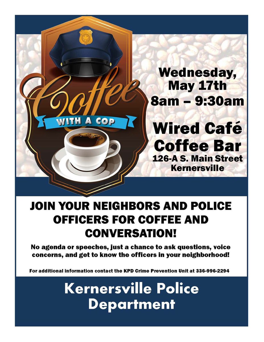 Danwemyss's tweet photo. Ok locals, grab your coffee with us this morning at Wired Cafe in Downtown Kernersville! https://t.co/kmIFPjyHMJ
