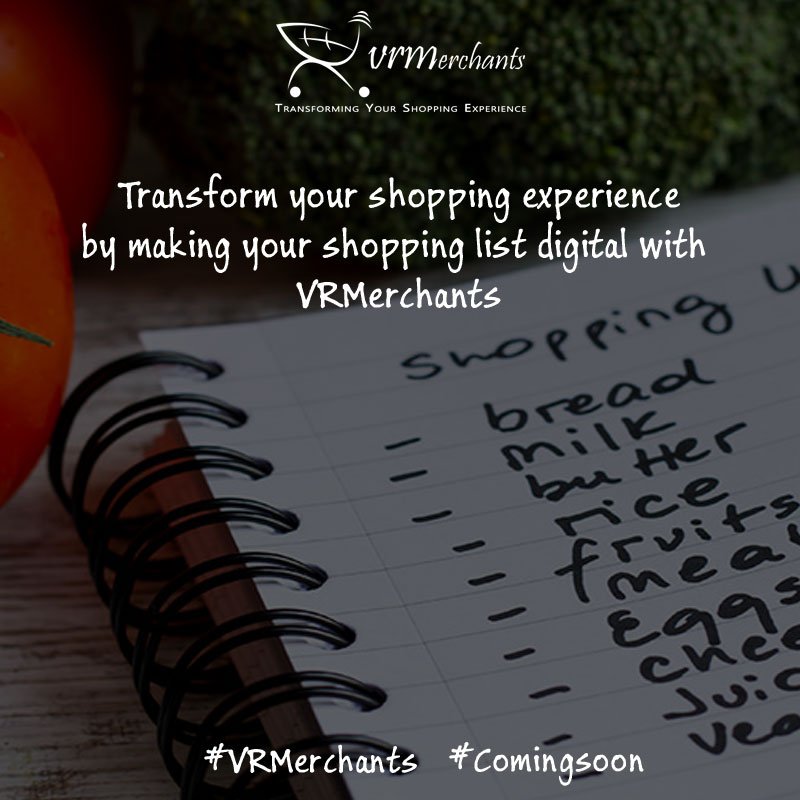 VrMerchants's tweet photo. #Transform your shopping experience bu making your #Shopping list with #VRMerchants
#Comingsoon #ShoppingList #MakeList #Grocery #Appliances https://t.co/DHB2unPas8