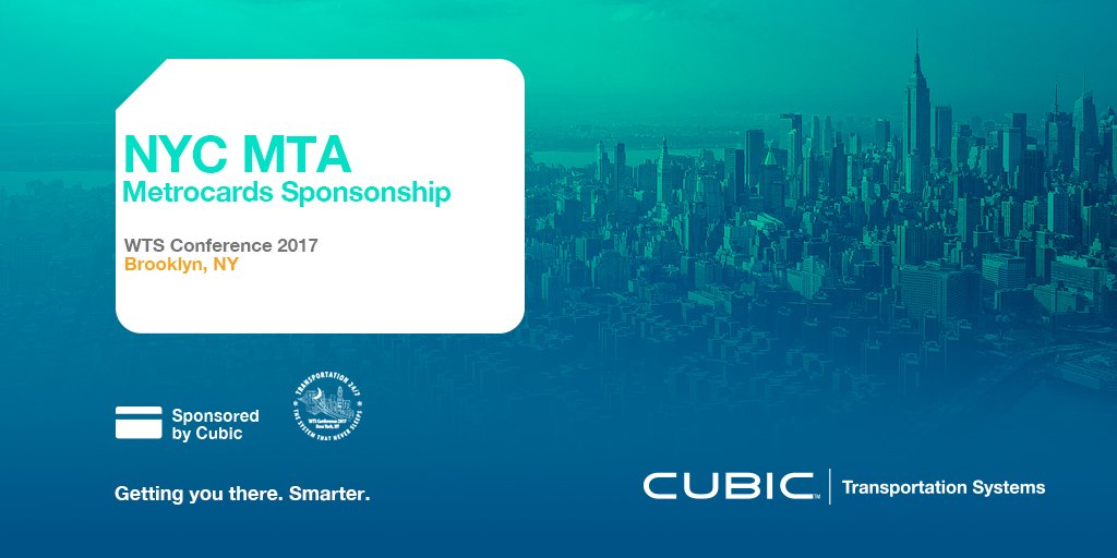 CubicTS's tweet photo. Welcome to New York, #WTSConference attendees. Proud to be your @MTA farecard sponsor. #RideOn! https://t.co/IAXRtXR5t0