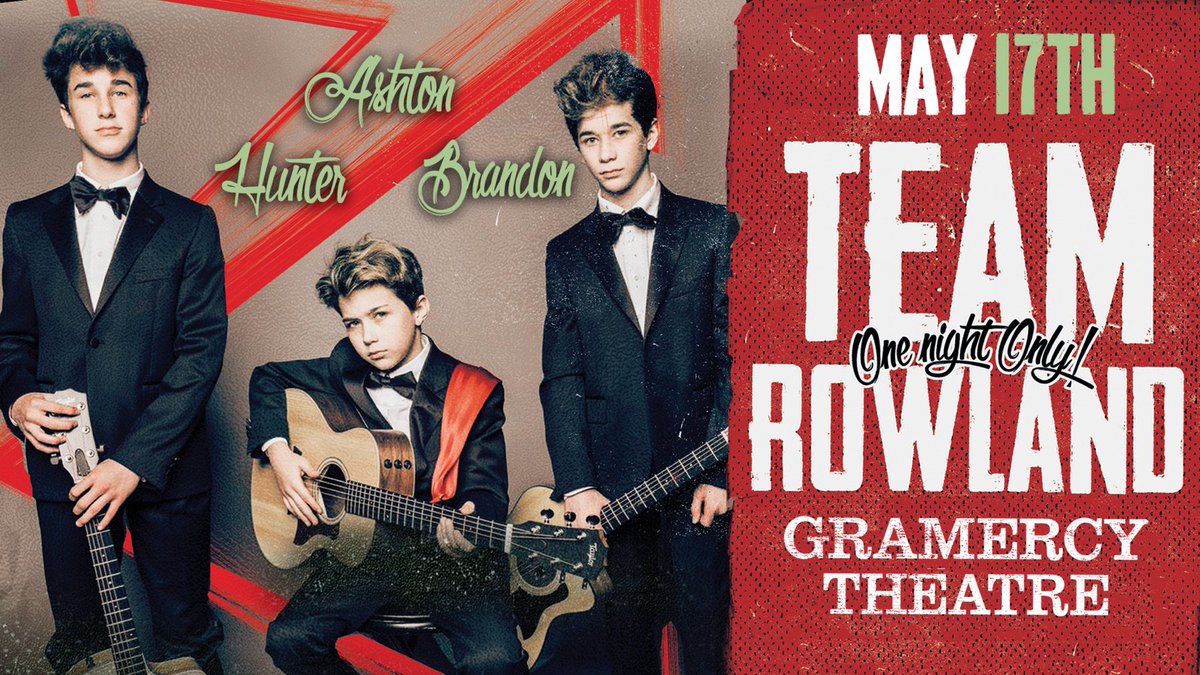 GramercyTheatre's tweet photo. TONIGHT -- #TeamRowland (@HunterRowland, @BrandonRowland, @AshtonRowland)! Doors: 7PM! Info &amp; Tickets: https://t.co/6Ifh4sygbC https://t.co/uaF90RtHfY