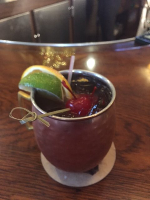 EcklsBeef's tweet photo. Summer drink menu in effect.  Moscow Mule, Kentucky Mule &amp; Captain's Mule pictured below. After 8pm daily 25% off beer, wine &amp; liquor. https://t.co/1h6lzB7B9t