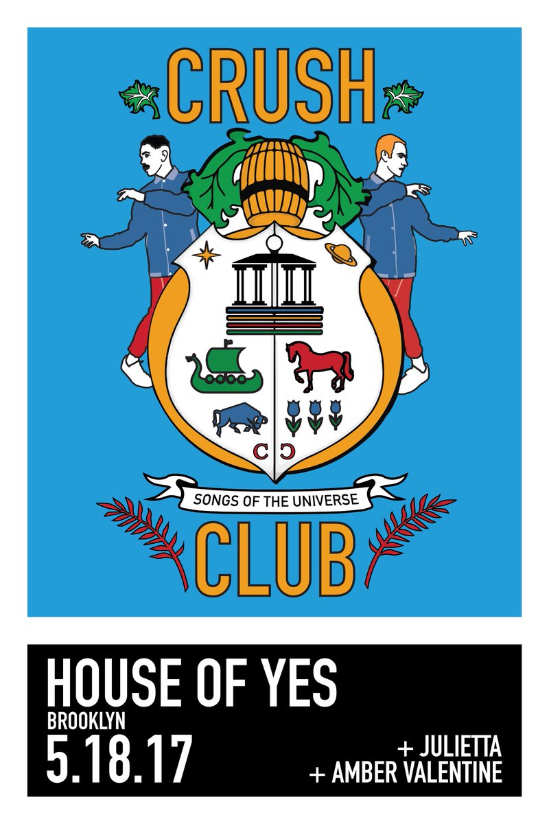 Le Chev &amp; TC's new band <a href="/crushclubnyc/">Crush Club</a> have their headline debut show at <a href="/houseofyesnyc/">House of Yes</a> tomorrow night!! Get your tix bit.ly/2q689Yw