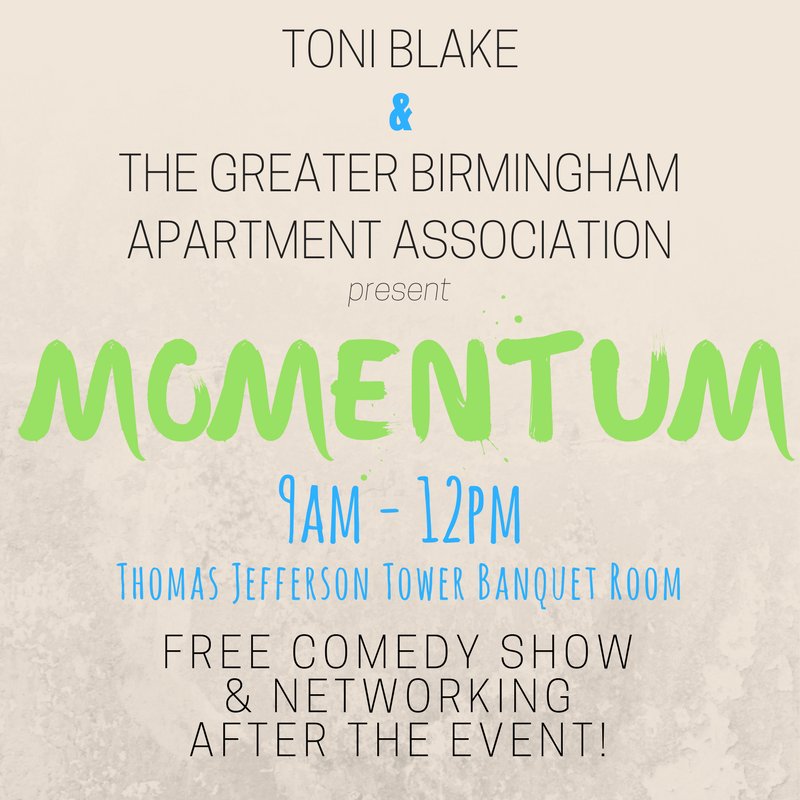 TJTower's tweet photo. Stop by #TJTower and catch Toni Blake Momentum and the Greater Birmingham Apartment Association! https://t.co/ZTTuIA9PDc