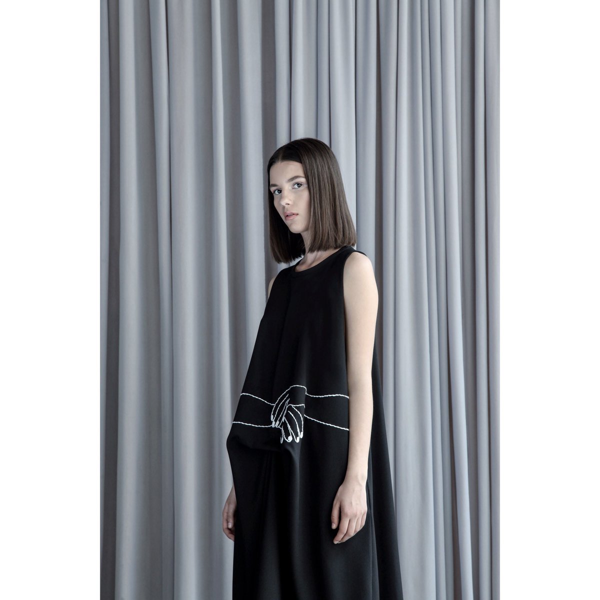 Tea hands on, dress - hand embroidery asymmetrical, with one side fold in -40% tomorrow. Our take on romanticism is huge hugs #veneramustafa