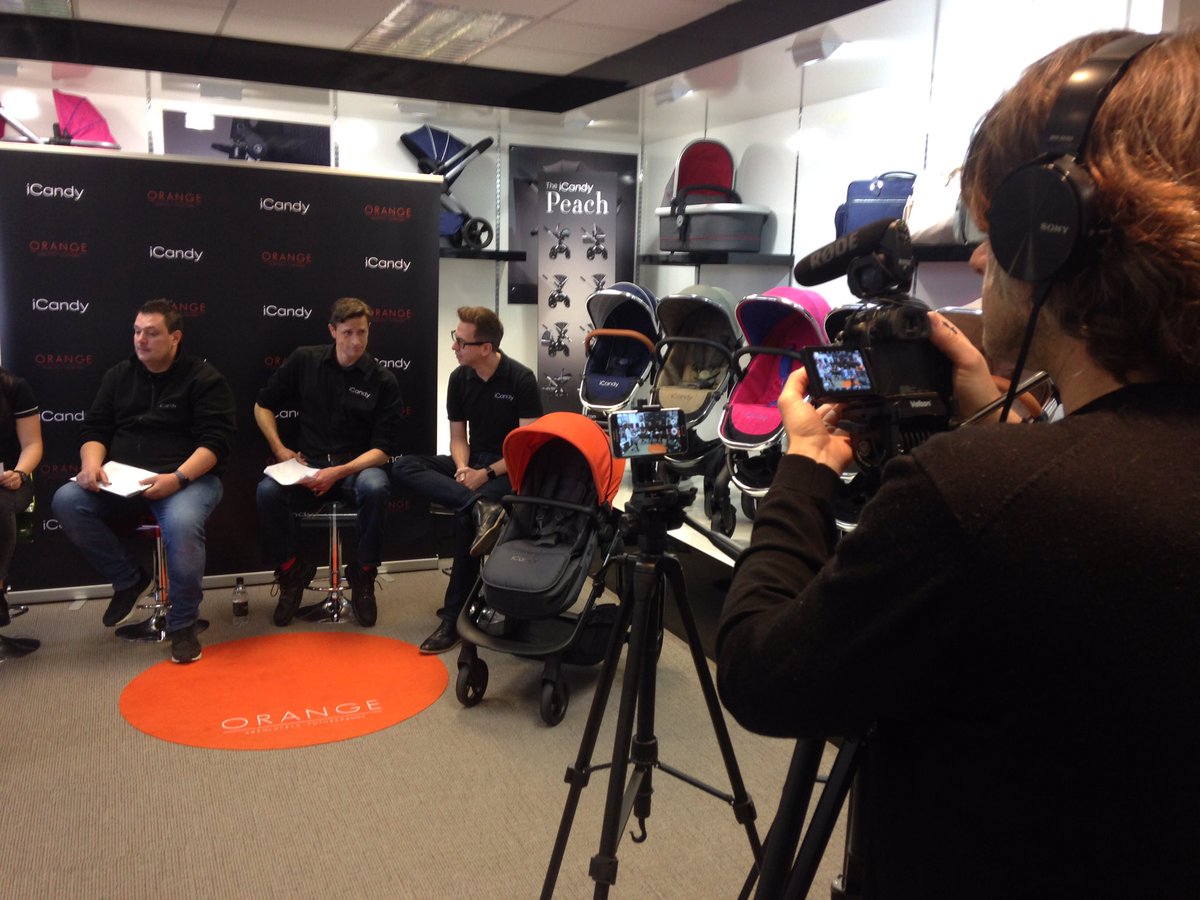 iCandyWorld's tweet photo. BTS of #iCandyLIVE 🎥 We had the pleasure of welcoming the @PushchairExpert Team to iCandy HQ. Talking everything #iCandyOrange & the future. https://t.co/VEhcPW0RZl