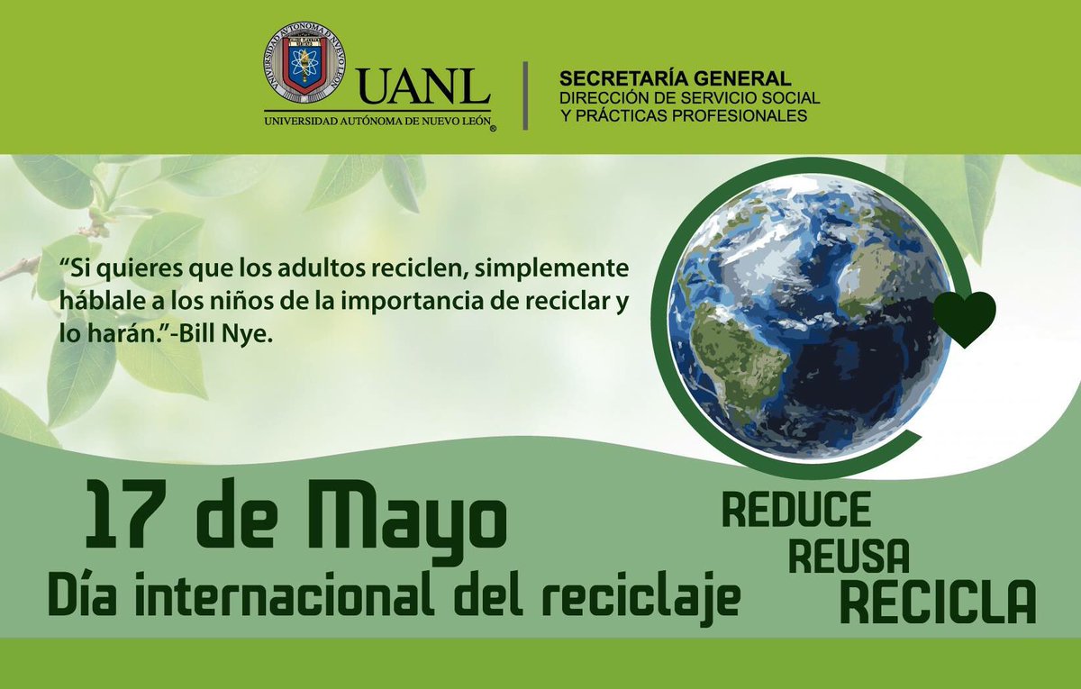 ¡Hoy es el #DíaInternacionaldelReciclaje! Da nueva vida a los residuos  ♻