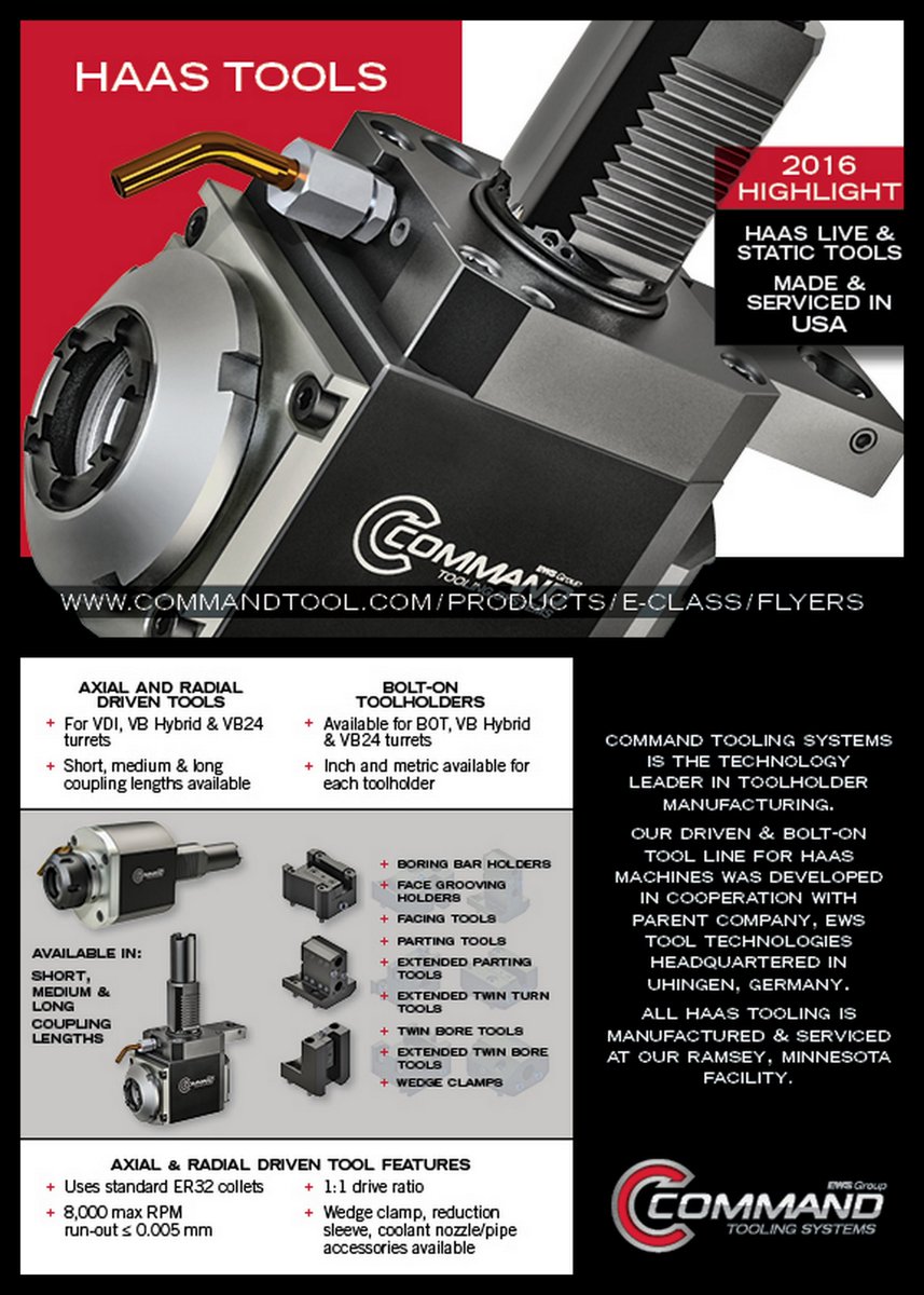 CommandVision's tweet image. HAAS TOOLS - Command Tooling is the technology leader in toolholder manufacturing, lnkd.in/eJz8A-7     
commandtool.com
