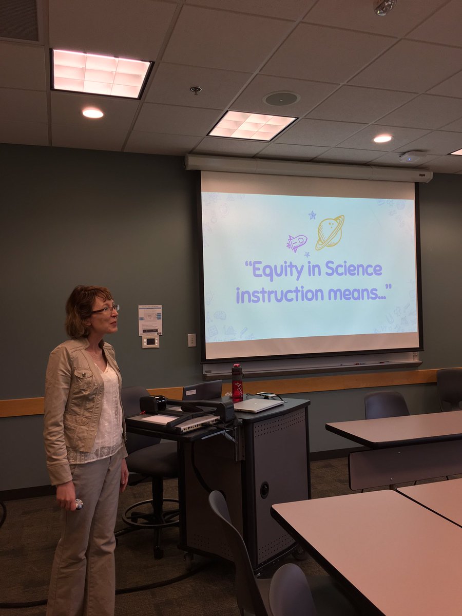 VogelWendi's tweet photo. Time to address equity in science education. All Students, All Standards! Thanks Casey Gordon, our special pops consultant. #SciCon2017 https://t.co/dF1A1LiKtW