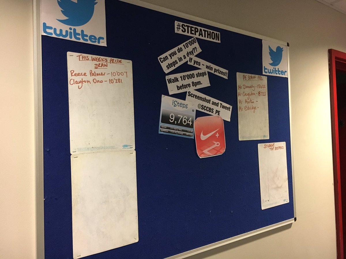 SCCBS_PE's tweet photo. The #stepathon board is up in PE! Make sure you get your entries in before 8pm. Boys, Staff, Parents/Carers are free to enter. #target10000 https://t.co/07HsIrSac7