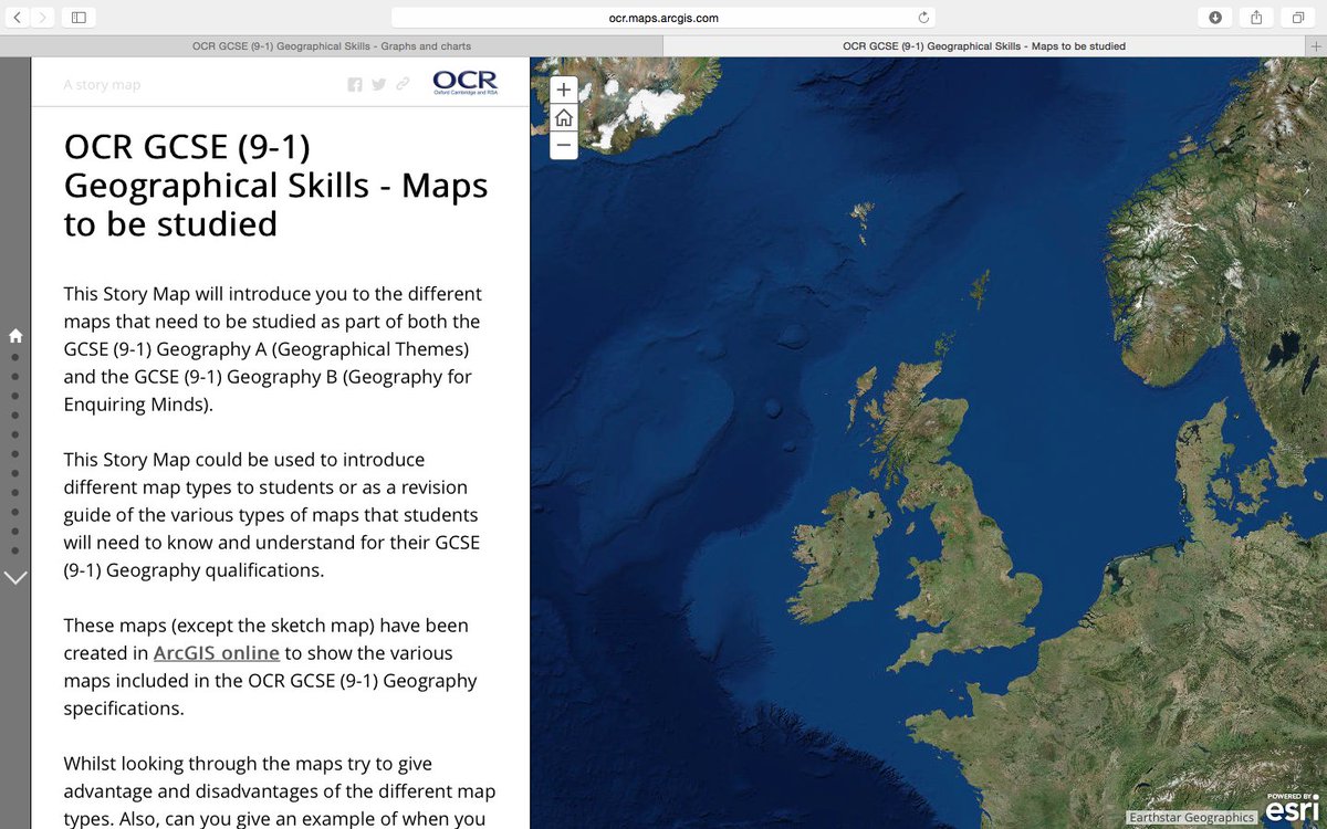 kate_stockings's tweet photo. On a #geodataskills roll! Found @EsriStoryMaps of maps required at GCSE &amp; made accompanying worksheet for GCSE pre-fieldwork task 💪📊🌎 https://t.co/Wc6ebkcm8W