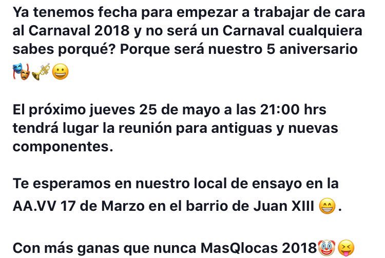 Arranca MasQlocas 2018!🤡🎭🎺