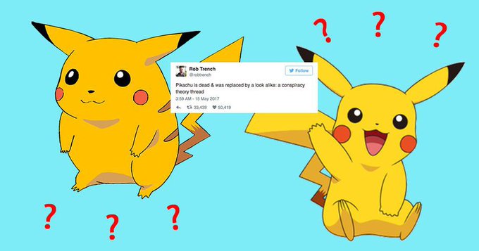 There's an earth-shattering conspiracy theory that Pikachu is an imposter https://t.co/CQf4cZk6mA https://t
