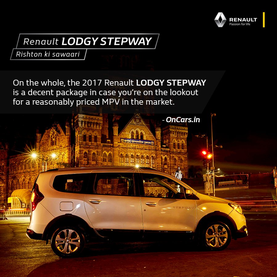 RenaultIndia's tweet photo. .@oncarsin reviewed the #RenaultLODGY STEPWAY during the recent media drive. Here's what they had to say: https://t.co/L0helH9pZ2 https://t.co/ZZ72aL1K9W