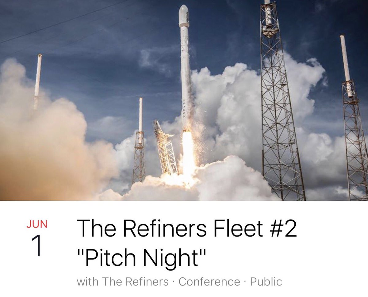 geraldine's tweet photo. Join-us in June 1st to meet #fleet2 @TheRefiners_Inc it's "Pitch Night"
https://t.co/YVacoJT7mB https://t.co/HGYfiFs7HB