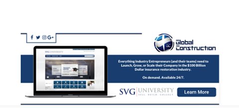 SVGCorp's tweet photo. Congrats to Denis Koval with Global #Construction for enrolling into SVG University https://t.co/qZzLEvI6ye #SVGU #SVGUniversity #Roofing https://t.co/582h14BbTH