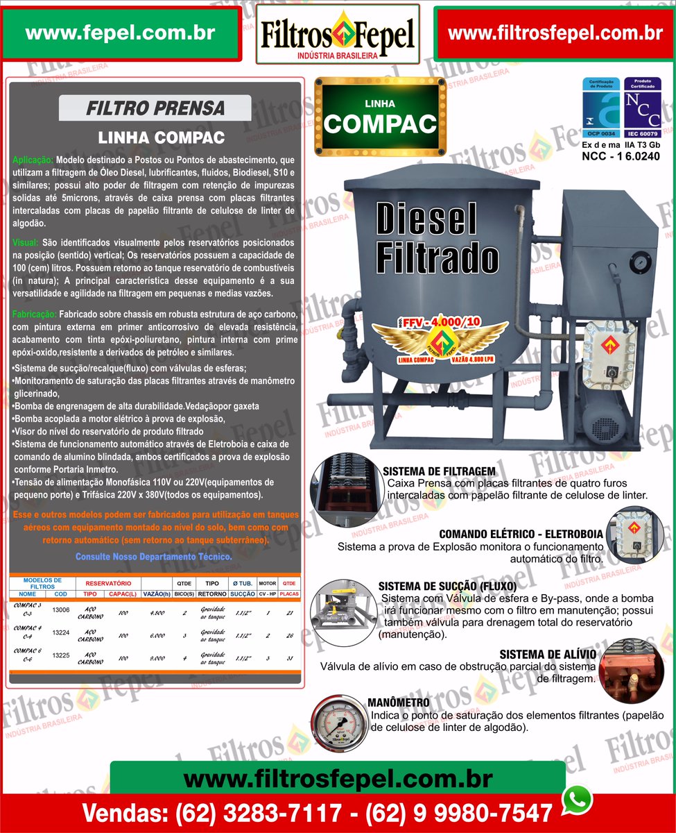 Filtrosfepel's tweet photo. Filtragem totalmente confiável.
#FiltrosFepel Fone: (62) 3206-3344 I WhatsApp: (62) 9 9980-7534 https://t.co/Ua1bnovc1R
