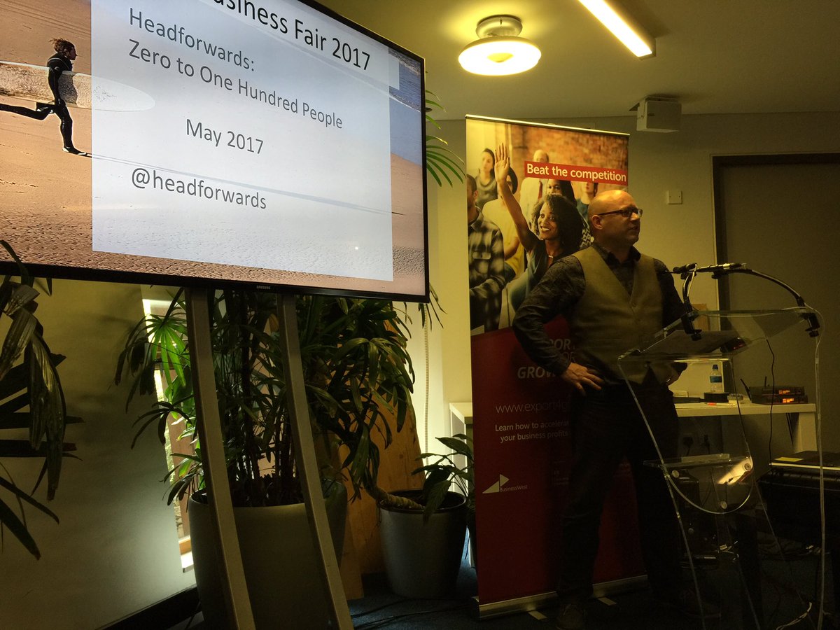 cornwallchamber's tweet photo. .@tobyparkins from @Headforwards is speaking on our #lightningstage at #CBFair2017 about their #business growth https://t.co/GH2WIwZjNq