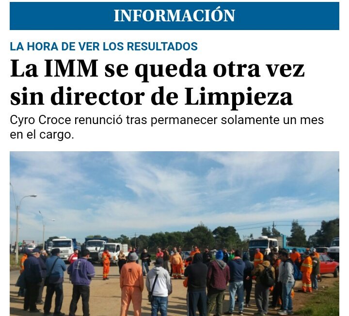 ChNunezUy's tweet photo. En la IM de Montevideo confundieron limpiar la ciudad con limpiar a sus directores. Muy de izquierda eso de eliminar gente... https://t.co/B2yWVUzcIN